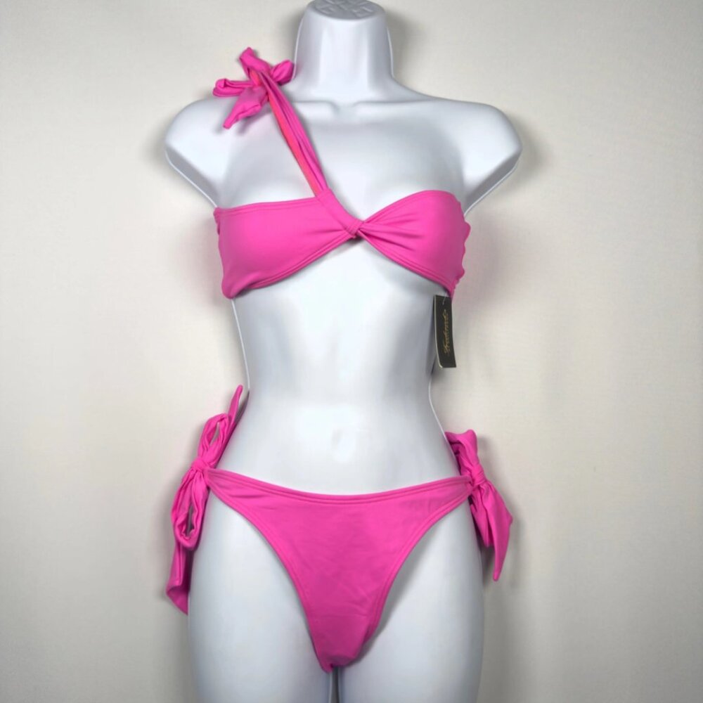 Fredericks of Hollywood Medium Laguna Pink One Shoulder 2 Piece Bikini Set NWT